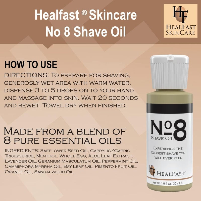 HealFast No 8 Shaving Oil - Pre Shave Oil for Men - Image 3